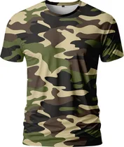 Comprar Remera Camuflada Verde Militar Tactica Fullprint
