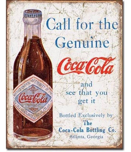 Anuncio Poster Lamina Carte Coca Cola Genuina