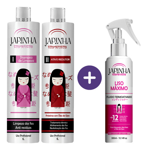 Kit Progressiva Japinha Óleo De Ojon 1l + Liso Máximo 300ml