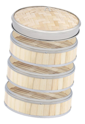 Cesta De Bambú Para Cocinar Al , Vaporera Para 24 Cm