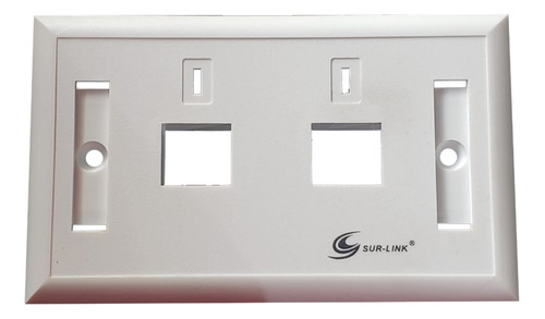 Tapa Face Plate Doble Para Red Lan Rj45 