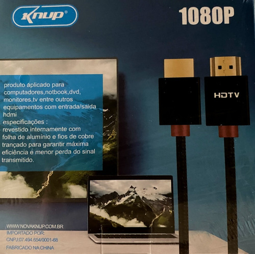 Cabo Hdmi 1080p Knup Kp-h5200 3m De 3 Metros