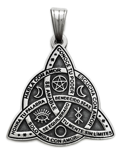 Dije Wicca Nudo Buena Bruja Plata 925 Amuleto