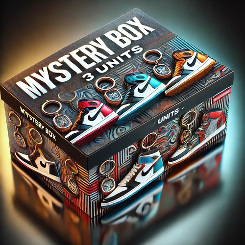 Mystery Box Pack 3 Llaveros Zapatillas Jordan Adidas Nike Azul