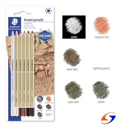 Lapices Pitt Staedtler Lumograph Pastel X6 Serviciopapelero