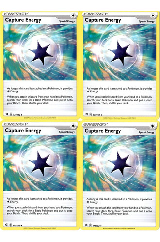 Pokemon - Capture Energy - Juego De 4 Cartas Rebel Clash X4.