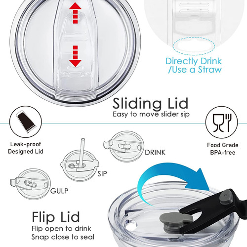 Vaso De Vidrio De Pared Doble Vimoztom Con Tapa A Prueba De