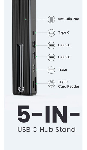 Imagen 3 de 3 de Estación De Acoplamiento (hub) Con Soporte Para Laptop