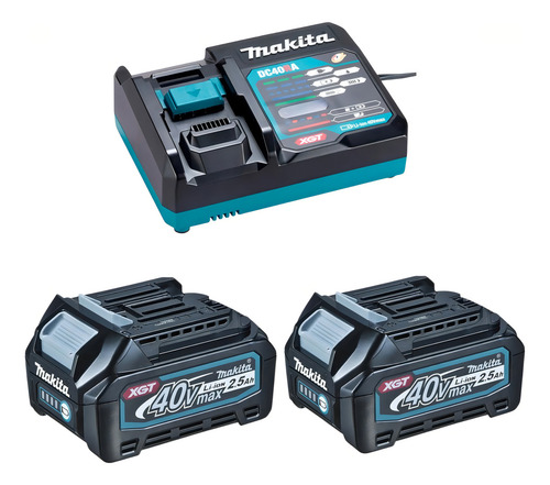 Aspirador Pó Cl001gz02 40v Xgt + 2bat 2.5ah + Carreg Makita Cor Verde