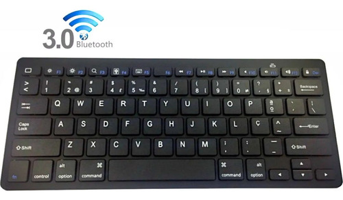Teclado Sem Fio Com Tecla Ç Abnt2 Para Tablet E Celular