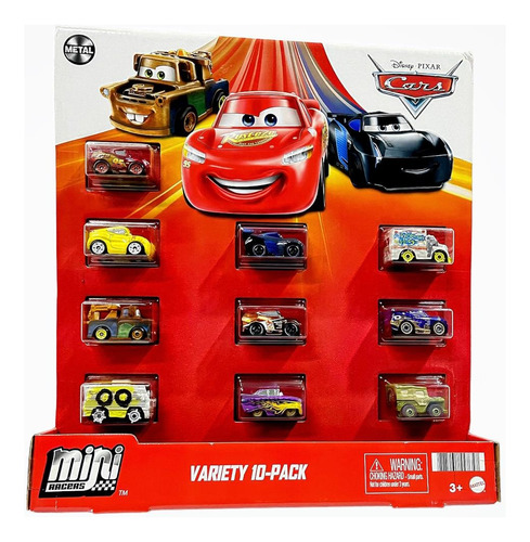 Cars Disney Mini Racers Metal Paquete 10 Piezas