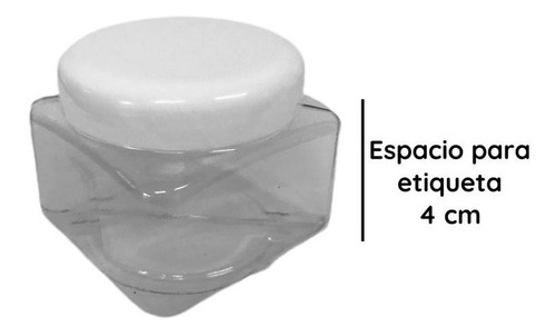 Imagen 4 de 10 de Potes Plasticos 200 Cc Cuadrado Cristal Pvc X 190 Un.