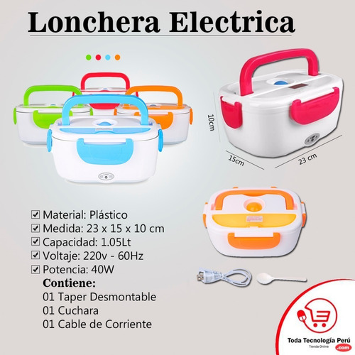 Lonchera Taper Eléctrico Calentador De Comida Portatil