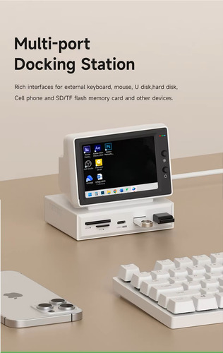 Mini Pc Monitor Display 3.5 Y Puertos Usb Laptop Pc Mac Blanco