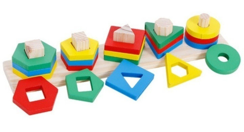 Juego Encaje Dificultad Madera Didáctico Bloque Construccion
