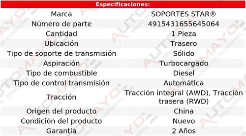 1 - Soporte Transmisión Tras S Star F-250 Sd V8 6.7l 11-16