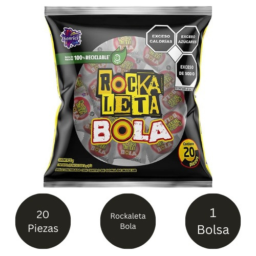 Dulce Enchilado Con Goma De Mascar Sonrics Rockaleta 320g