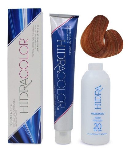 Tinte Para Cabello Hidracolor Naturales 90 Ml + Peróxido Tono 8.64 Rubio Claro Rojizo Cobrizo