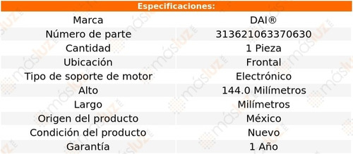 (1) Soporte Motor Del Honda Odyssey V6 3.5l 08/17 Dai