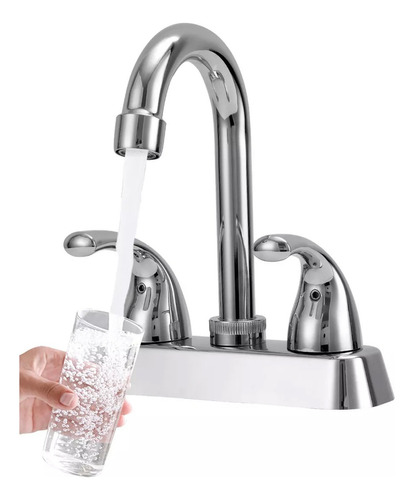 Llave Grifo Mezcladora Para Lavabo De Baño Tarja Cocina Color Plateado