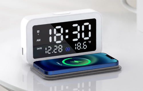 Reloj Despertador Compacto Almohadilla Carga Inalambrica 7.5