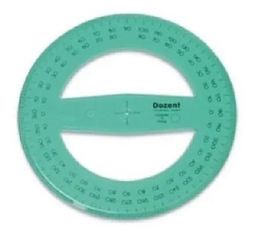 Transportador Dozent De Plantec 360° 120mm Dibujo Tecnico Verde