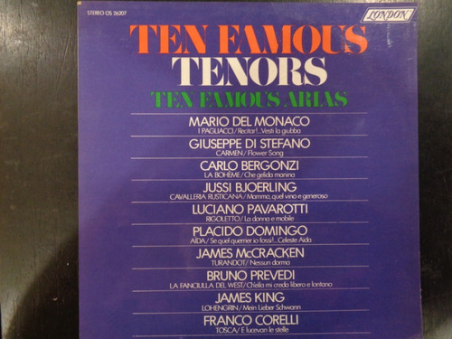 1o Famosos Tenores Vinilo Del Monaco Pavarotti Domingo  A