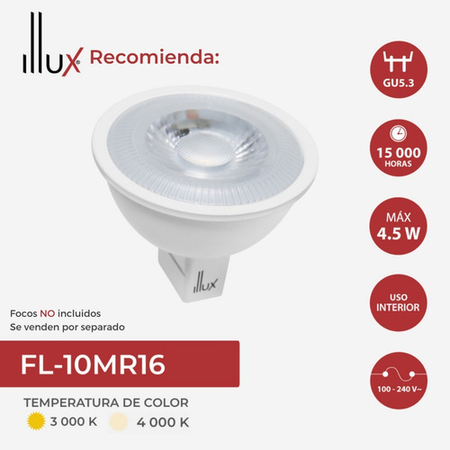 Spot Empotrado Plafón Base Fija Para Foco Mr16 Satín Th-4219 Estructura Acero
