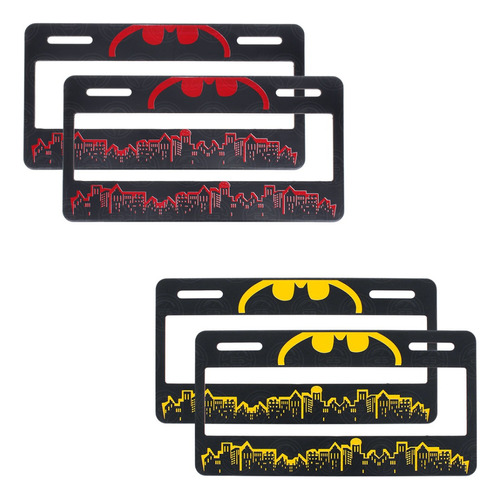 Par Marco Portaplacas Plastico Impreso Figuras Dc Batman Color Rojo