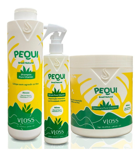 Kit De Pequi Vloss Hidratação Profissional Pure Vitamin 1l
