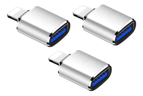 3 Adaptador Otg Usb 3.0 Compatible Con iPhone iPad Lightning