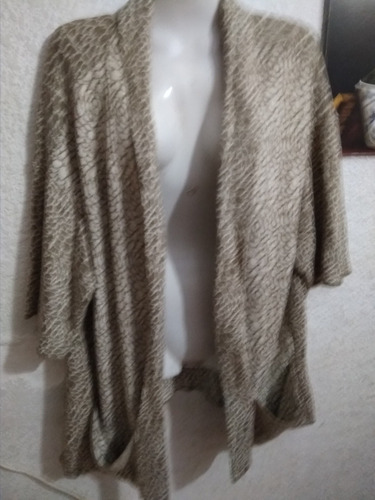 Saco De Dama Xl Tejido Manga 3/4 Con Bolsillos Impecable 