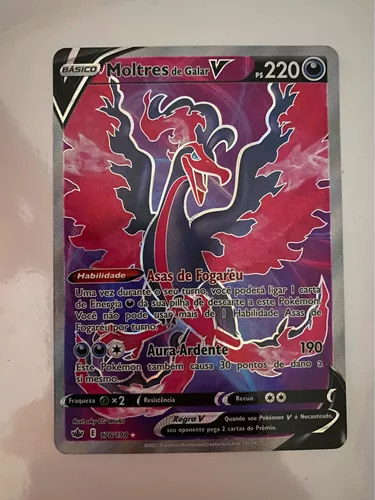 Card Pokémon Moltres De Galar V Full Art Original Copag