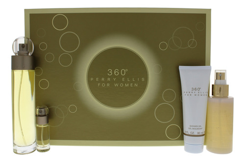 Set De Regalo Perfume Perry Ellis 360 Para Mujer, 4 Unidades