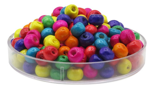 Imagen 2 de 6 de 300 Cuentas De Madera Bolita 6 Mm El Mejor Precio!! Colores