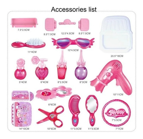Imagen 5 de 5 de Morral Peinadora Tocador Maquillaje Juguete De Niña Portatil