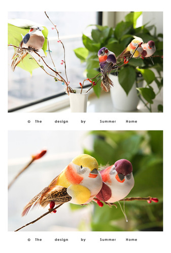 Juego De 12 Unidades Con Plumas Artificiales Para Pájaros, P