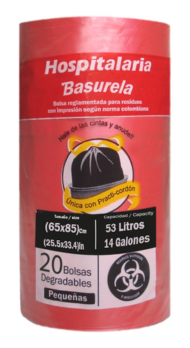 360 Bolsas Hospitalarias 65x85 - g a $25