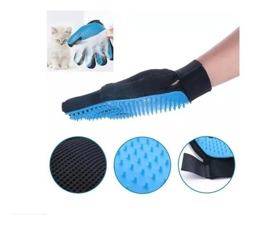 Luva Escova Nano Magnética Tira Pêlos Pets Cães & Gatos