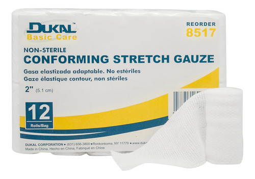 Dukal 8517basic Care Conforming Stretch Gasa Vendaje, 2, No