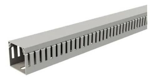 Canaleta Ranurada, Gris, 60mm X 80mm X 2mt Qnet