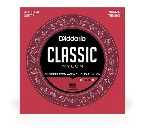 Juego Cuerdas Nylon Para Guitarra Clásica Daddario Ej-27 N