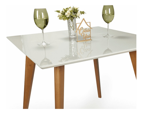 Mesa De Jantar Tampo Com Vidro Quadrada 90x90cm Slim Casa