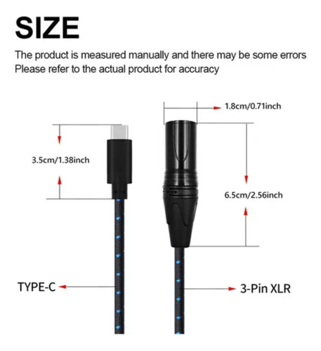 Nuevo Cable Tipo C A Xlr De 3 Pines, Adaptador De 100