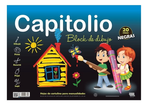 10 Block De Dibujo N 5 Capitolio Negro 25 Hojas 6366 Husares