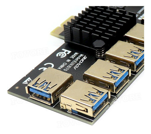 Imagem 3 de 6 de Placa Riser Multiplicadora De Slot Pciex 7 Saidas Mineração
