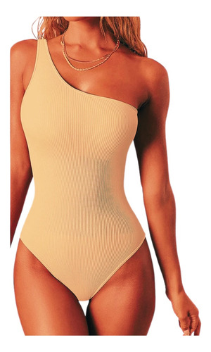Body Fitness Sin Mangas Un Hombro Tipo Strapless Para Mujer 
