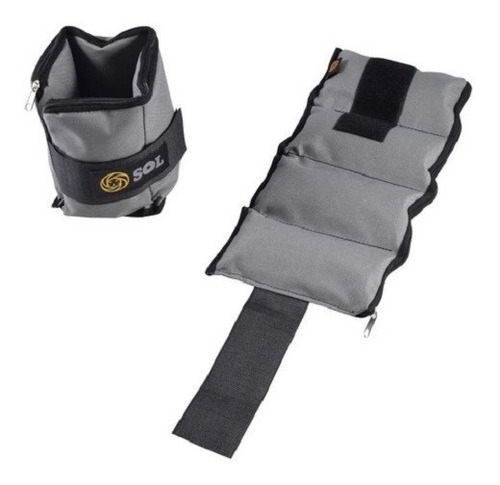 Imagen 2 de 6 de Tobillera Con Peso 3 Kg Sol Gym Rerforzadas Regulables X Par
