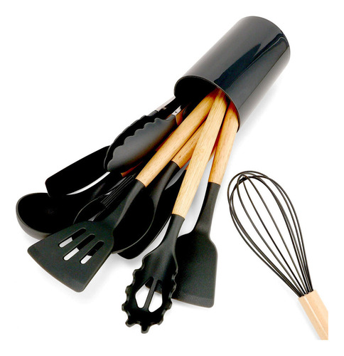 J Kit De 12 Utensilios De Cocina De Silicona Con Mangos De