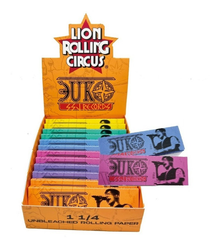 6 Papel Lion Duki 1 1/4 50 Hojas Unbleached Candyclub